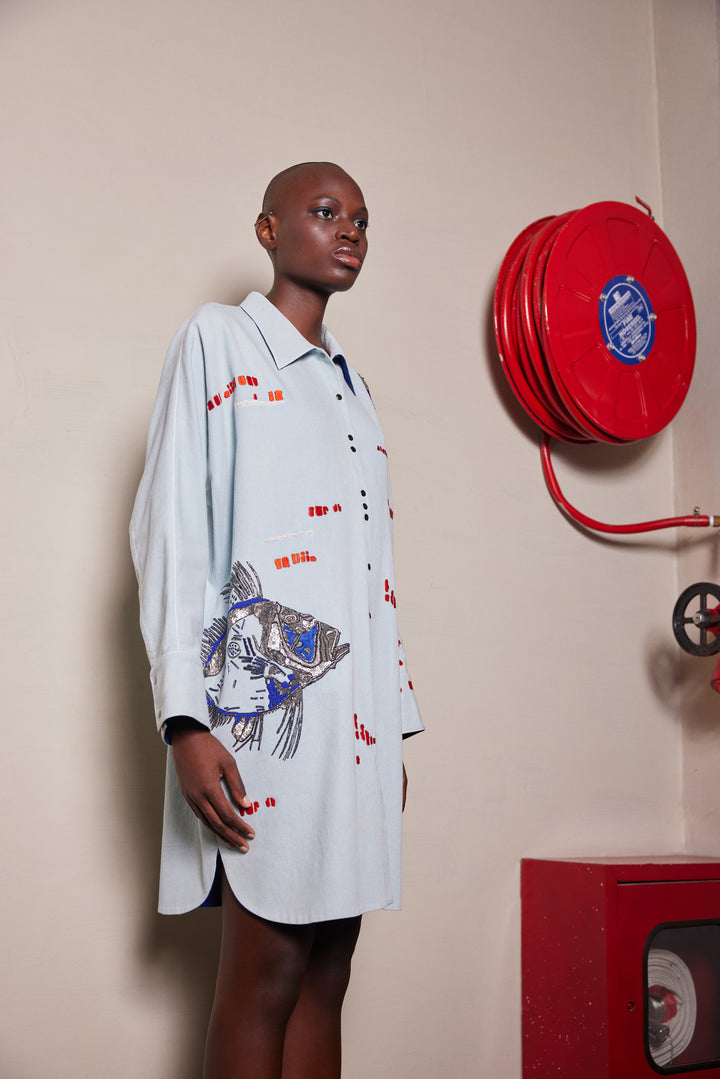 BIG FISH OVERSIZED SHIRT DRESS