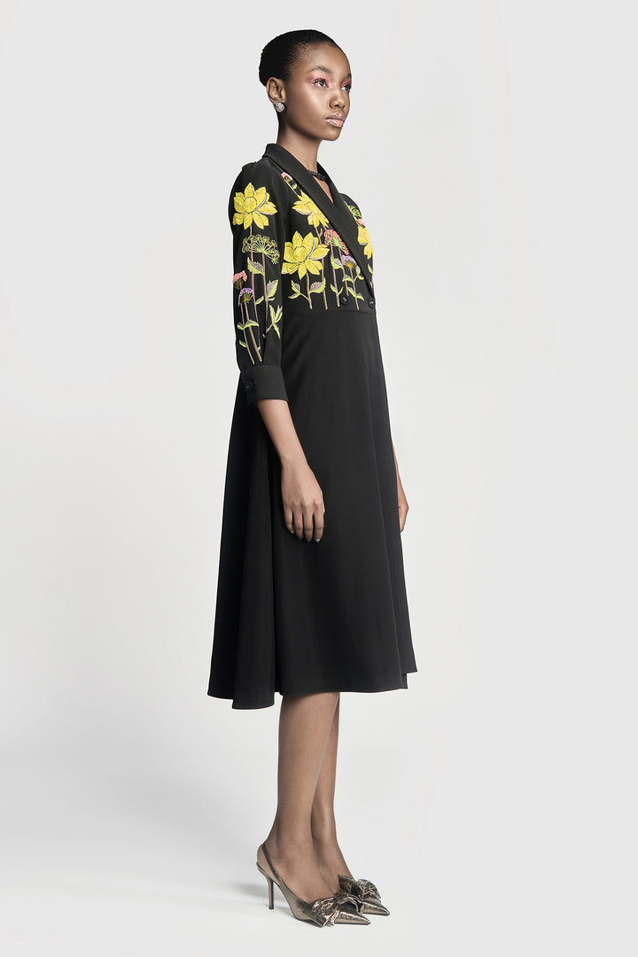 Colourful Lotus Wrap Dress