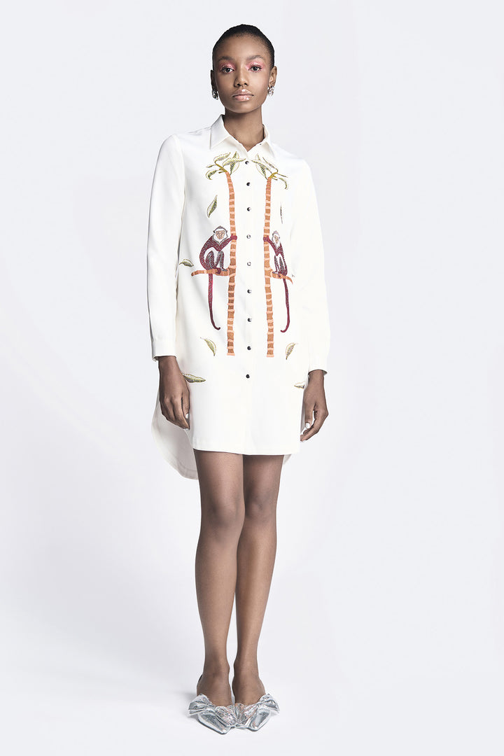 Monkey on a Tree High Low Shirt Dress