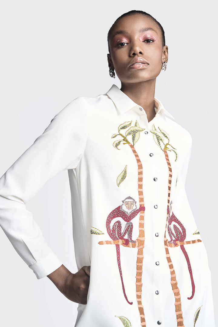 Monkey on a Tree High Low Shirt Dress