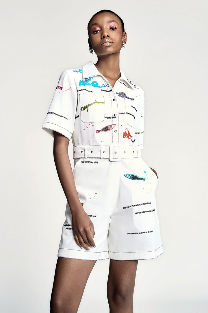 Fish and Prawn Playsuit