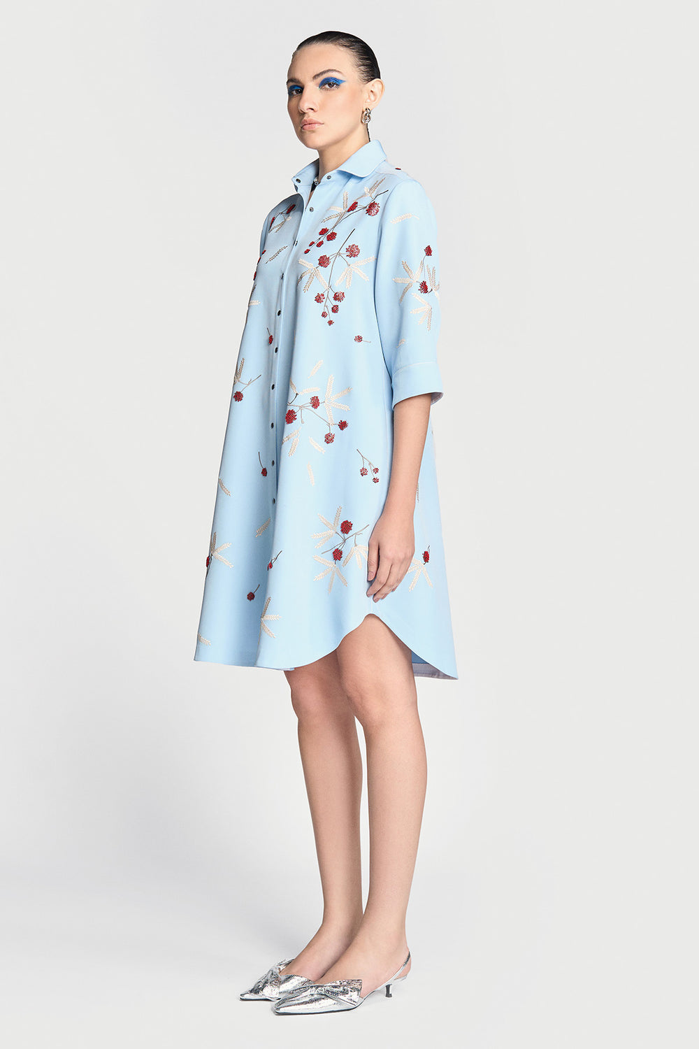 Broken Branches a-line Shirt Dress