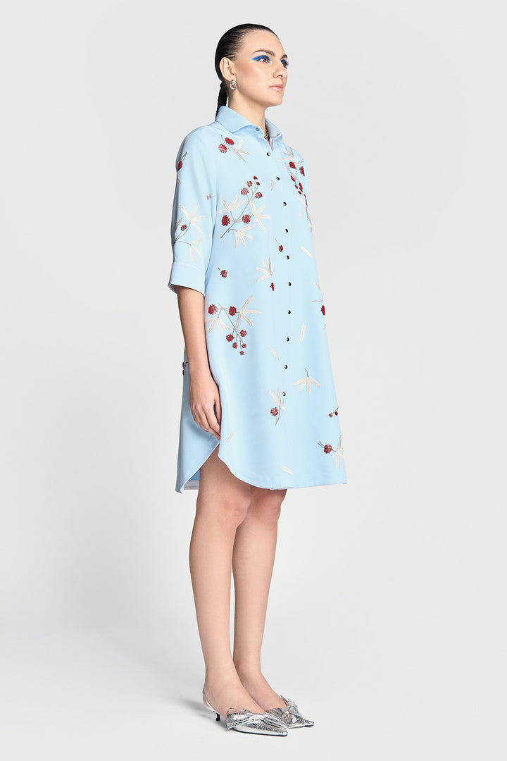 Broken Branches a-line Shirt Dress