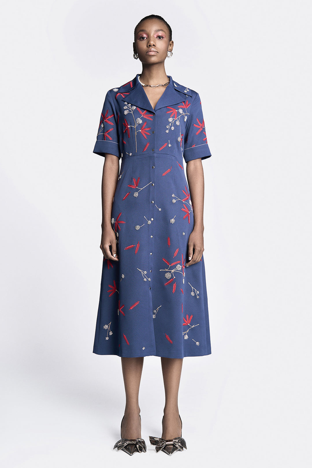 Broken Branches Front Open Dress