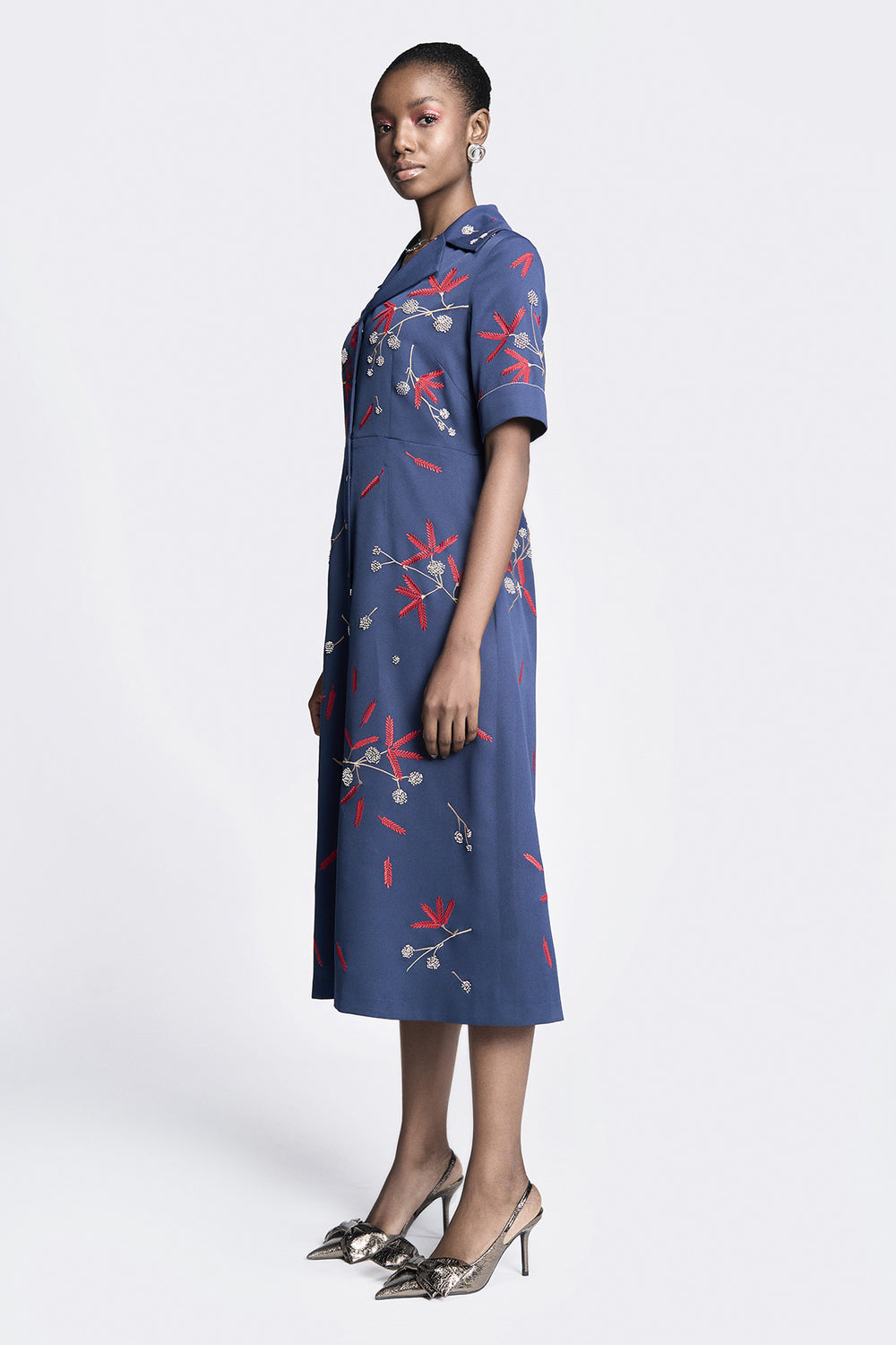 Broken Branches Front Open Dress