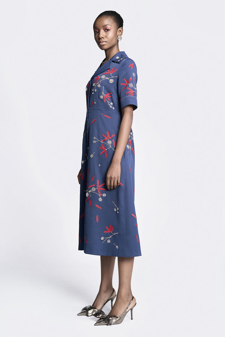 Broken Branches Front Open Dress