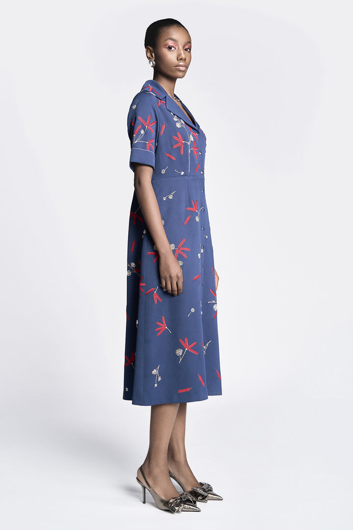 Broken Branches Front Open Dress