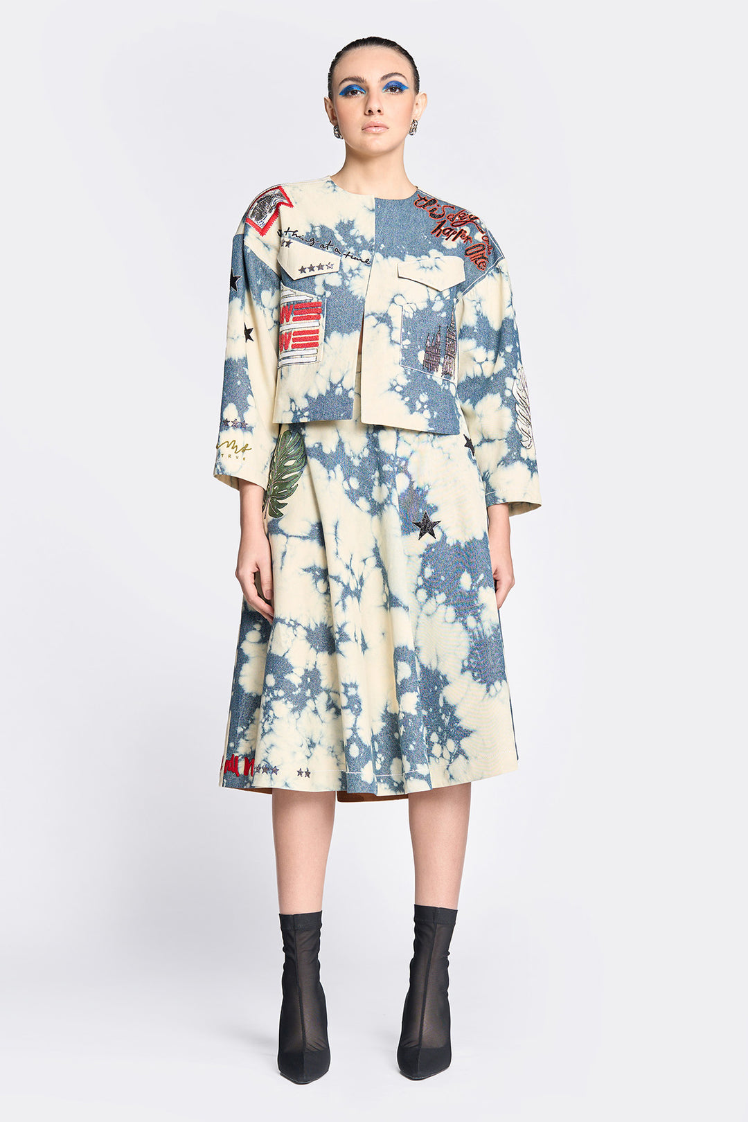 Fish Patch Jacket With Circular Skirt