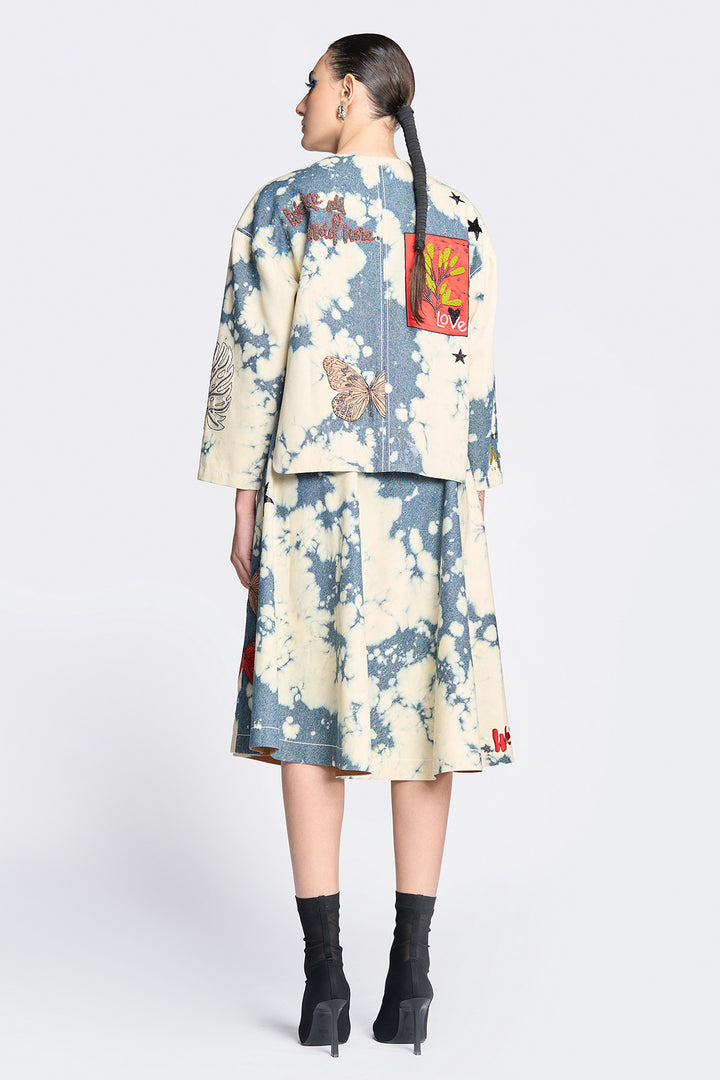Fish Patch Jacket With Circular Skirt