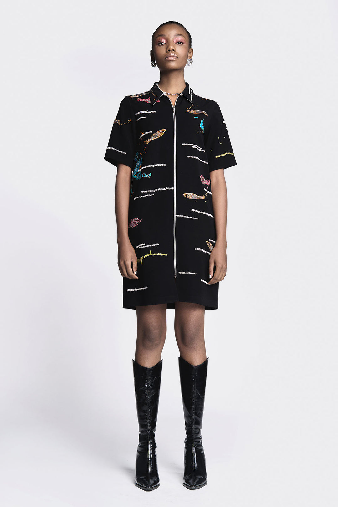 Fish and Prawn Shift Dress