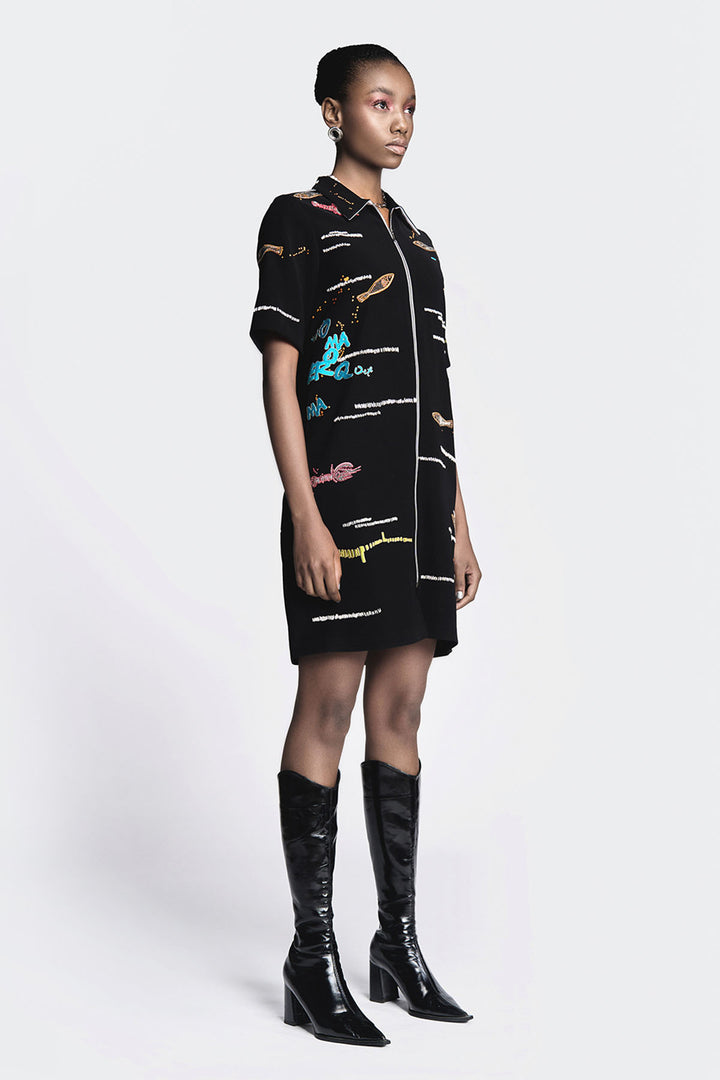 Fish and Prawn Shift Dress