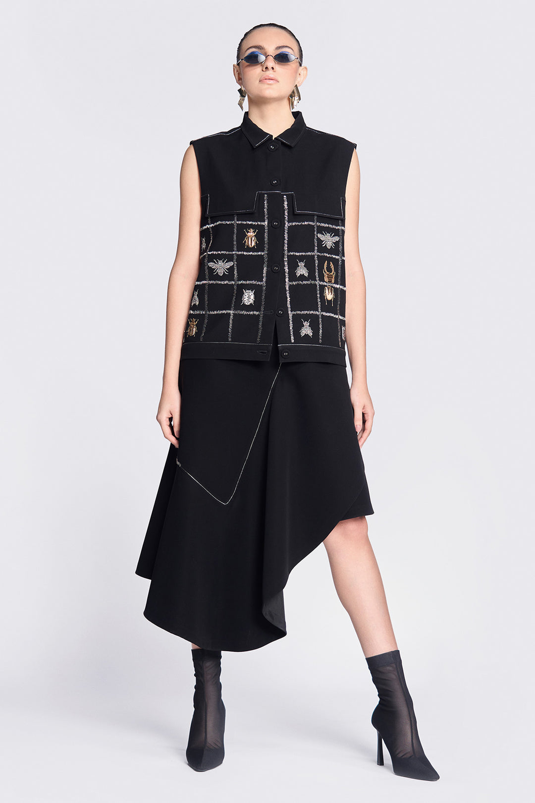 Asymmetric Skirt of (Insect Vest)