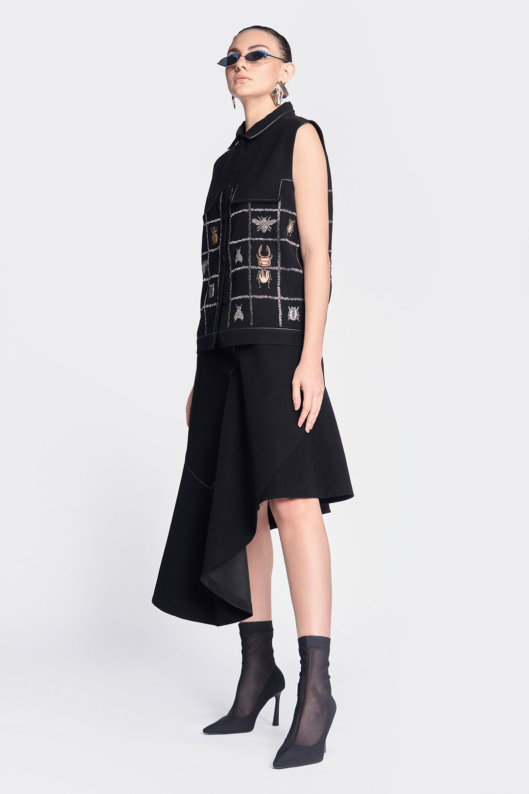Insect Vest With Asymmetric Skirt