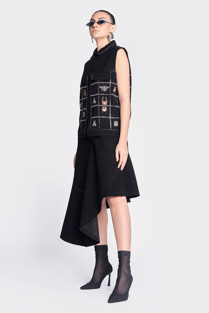 Insect Vest With Asymmetric Skirt