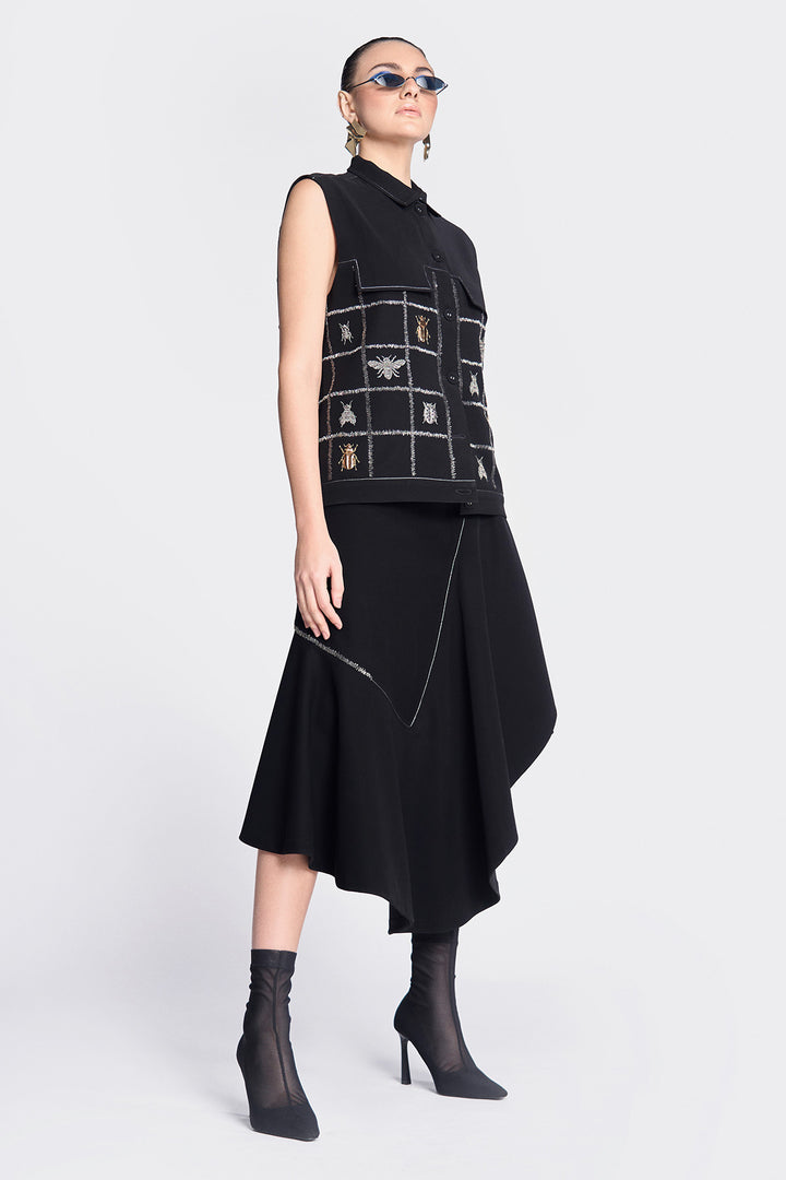 Insect Vest With Asymmetric Skirt