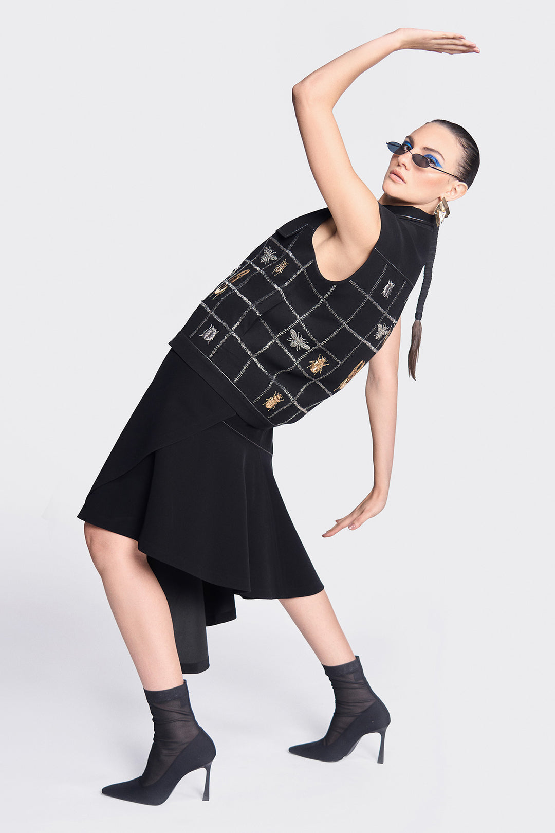 Insect Vest With Asymmetric Skirt