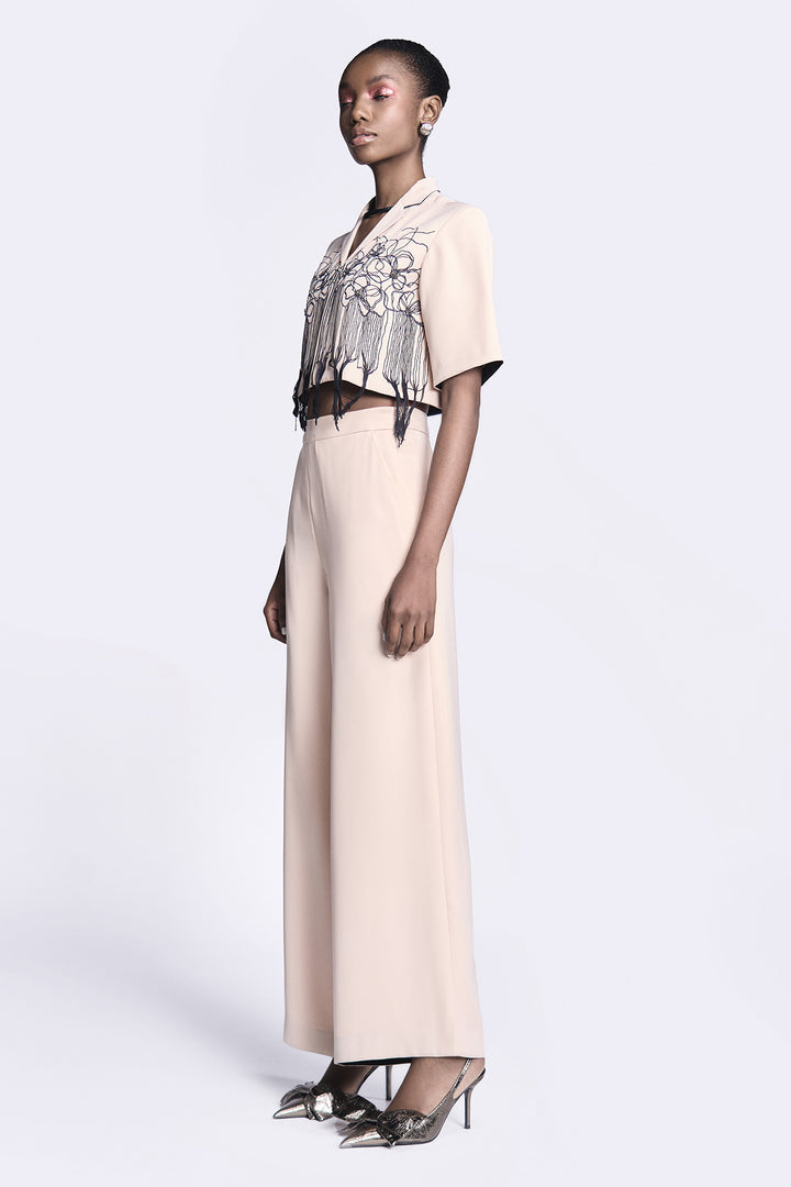 Abstract Roses Cropped Shirt