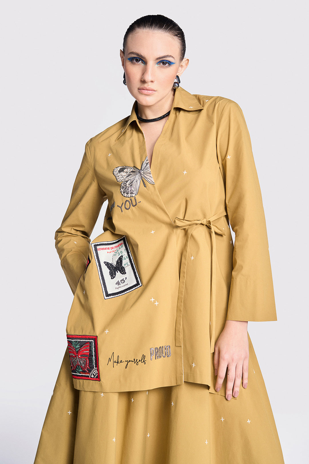 Butterfly Stamp Cross Shirt