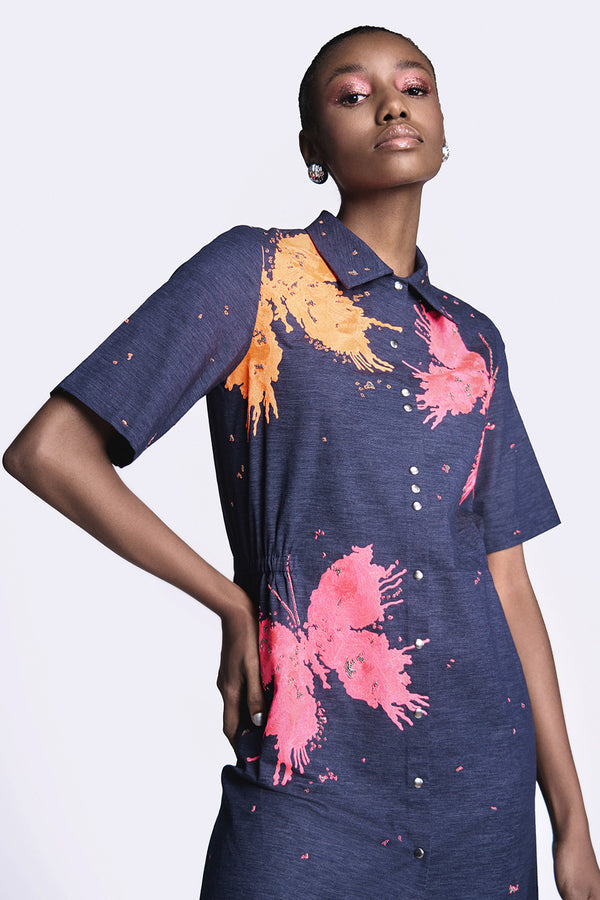 Butterfly Splashes Shift Dress