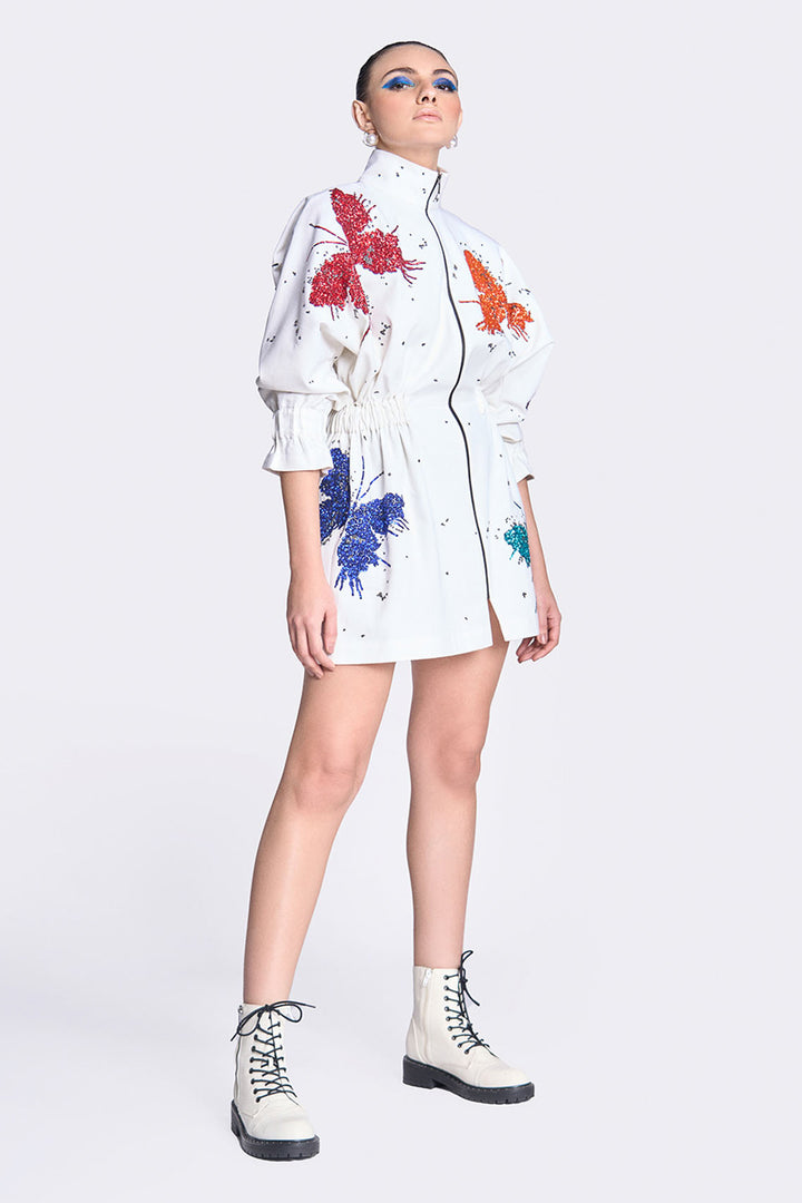Butterfly Splashes Jacket Dress