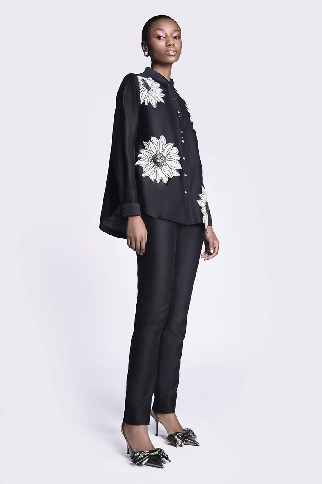 Sunflower Applique High Low Shirt