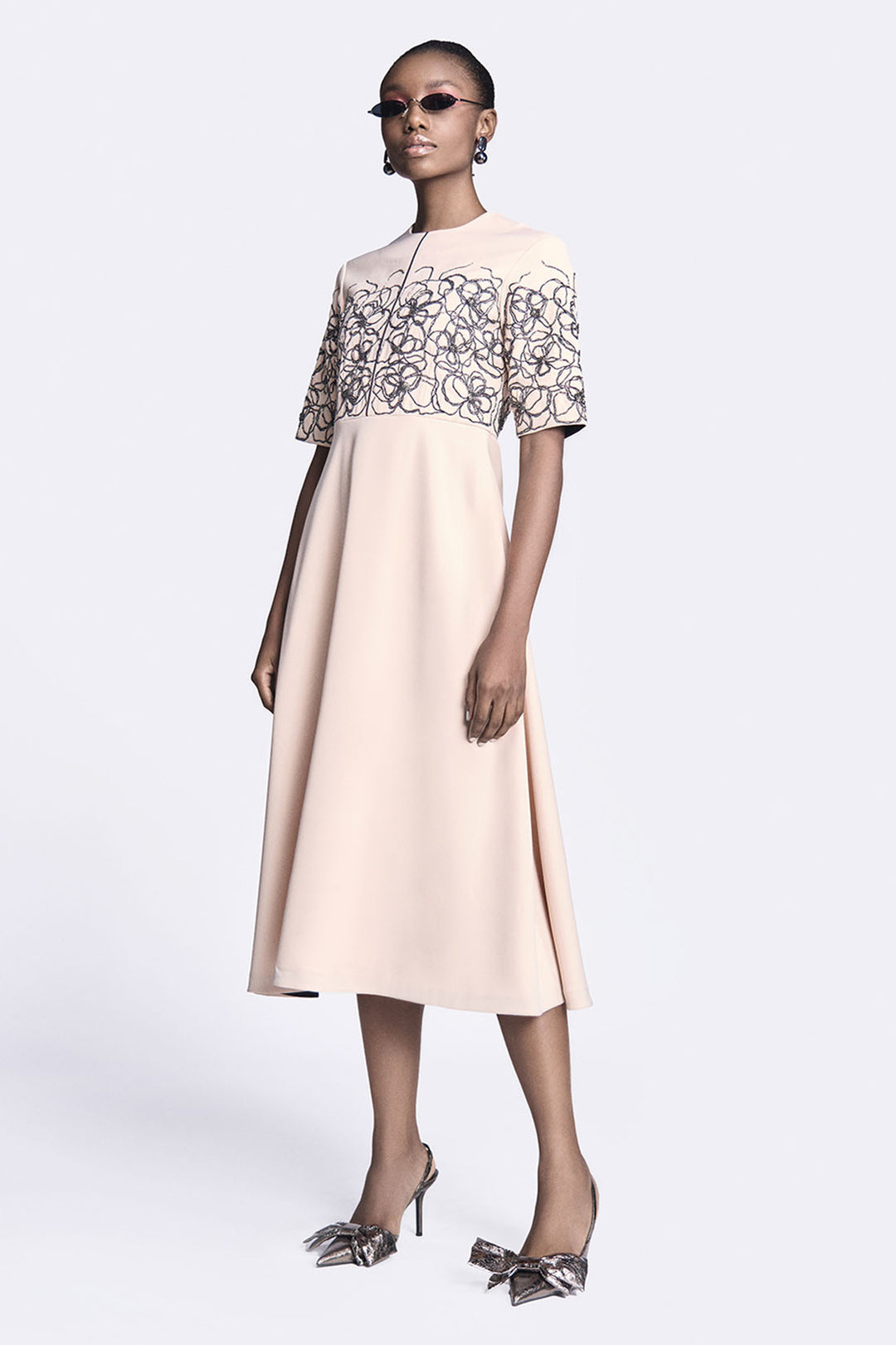 Abstract Roses Midi Dress