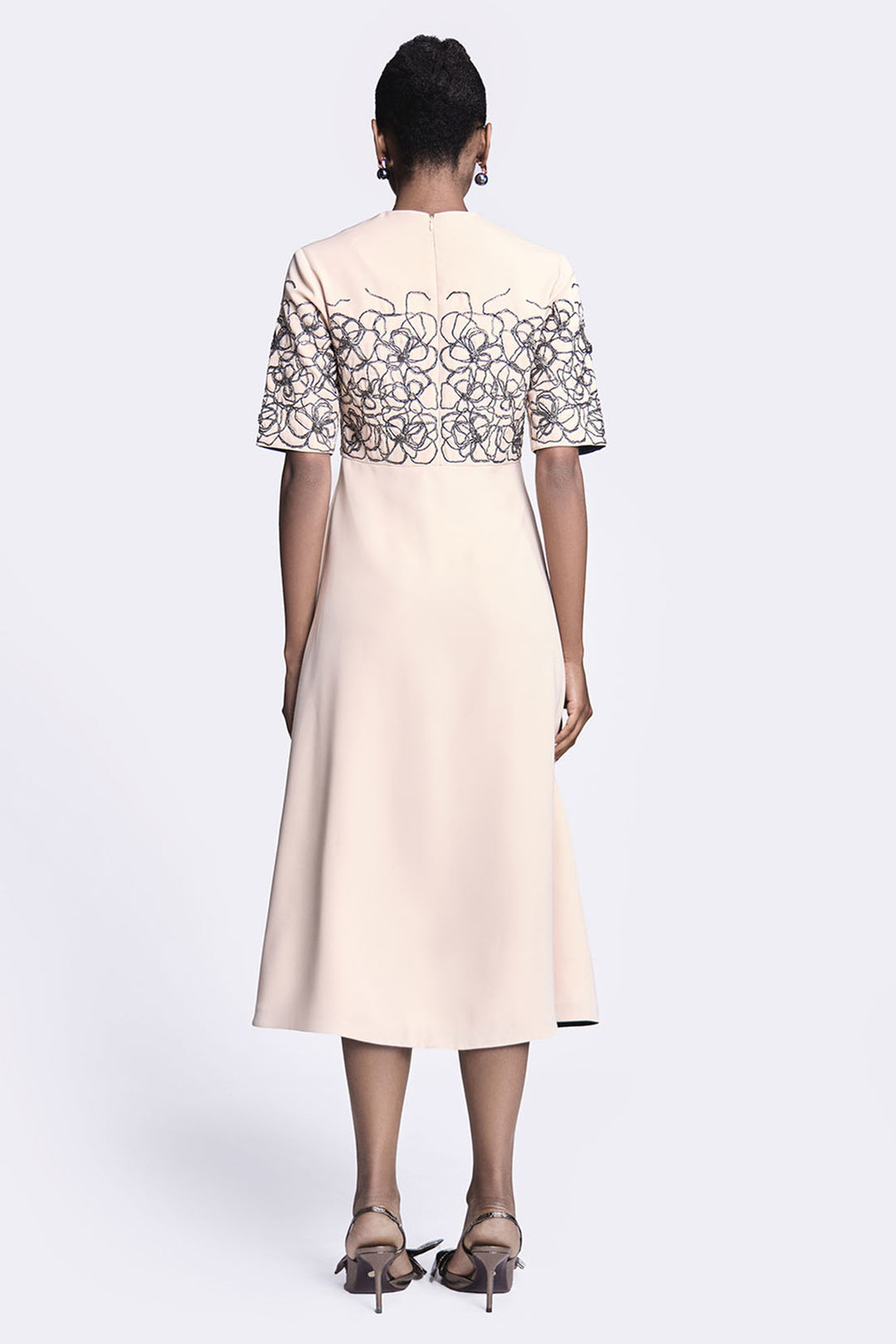 Abstract Roses Midi Dress