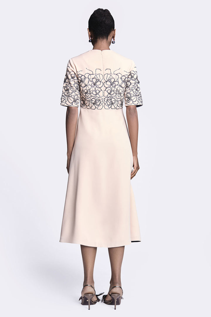 Abstract Roses Midi Dress