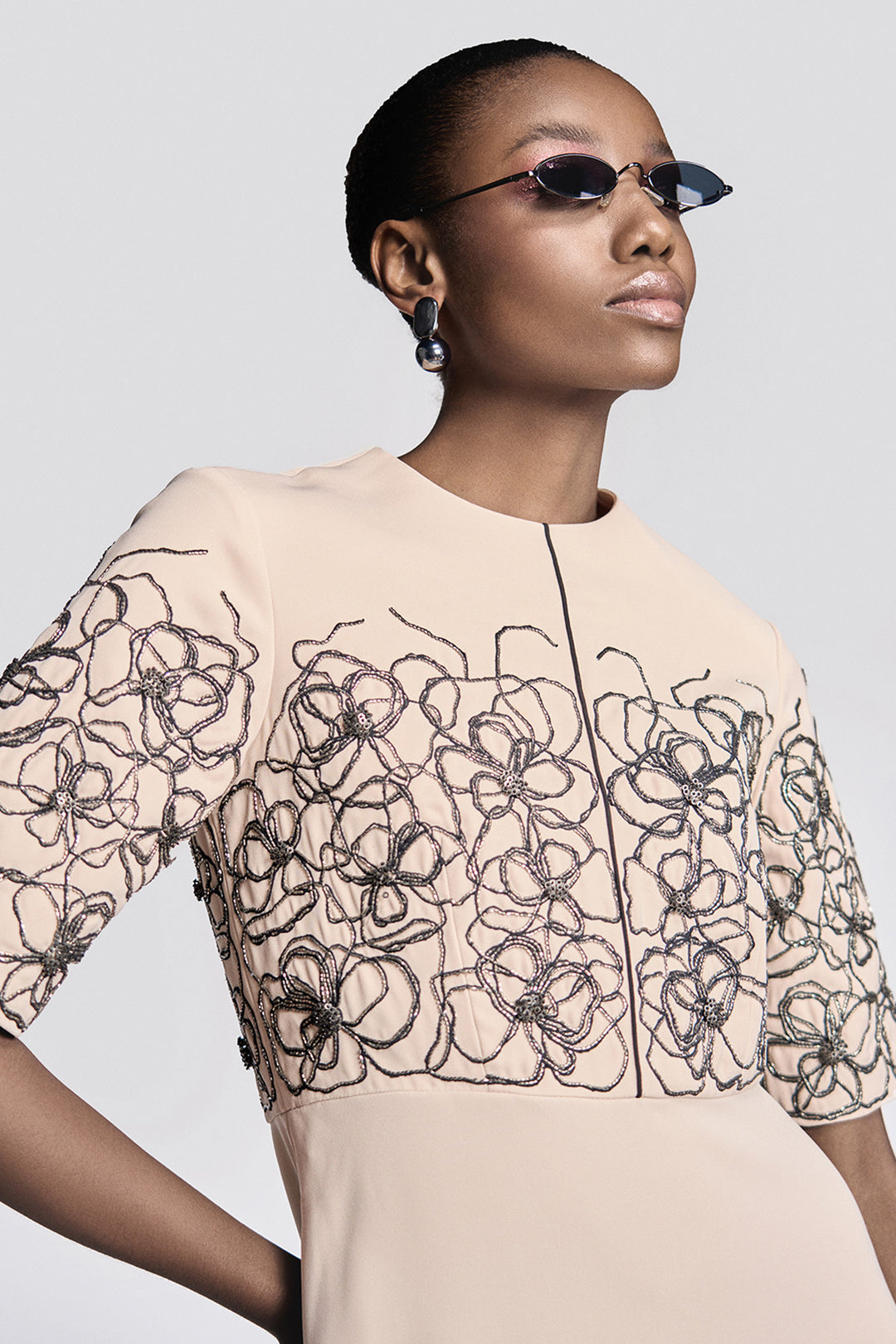 Abstract Roses Midi Dress