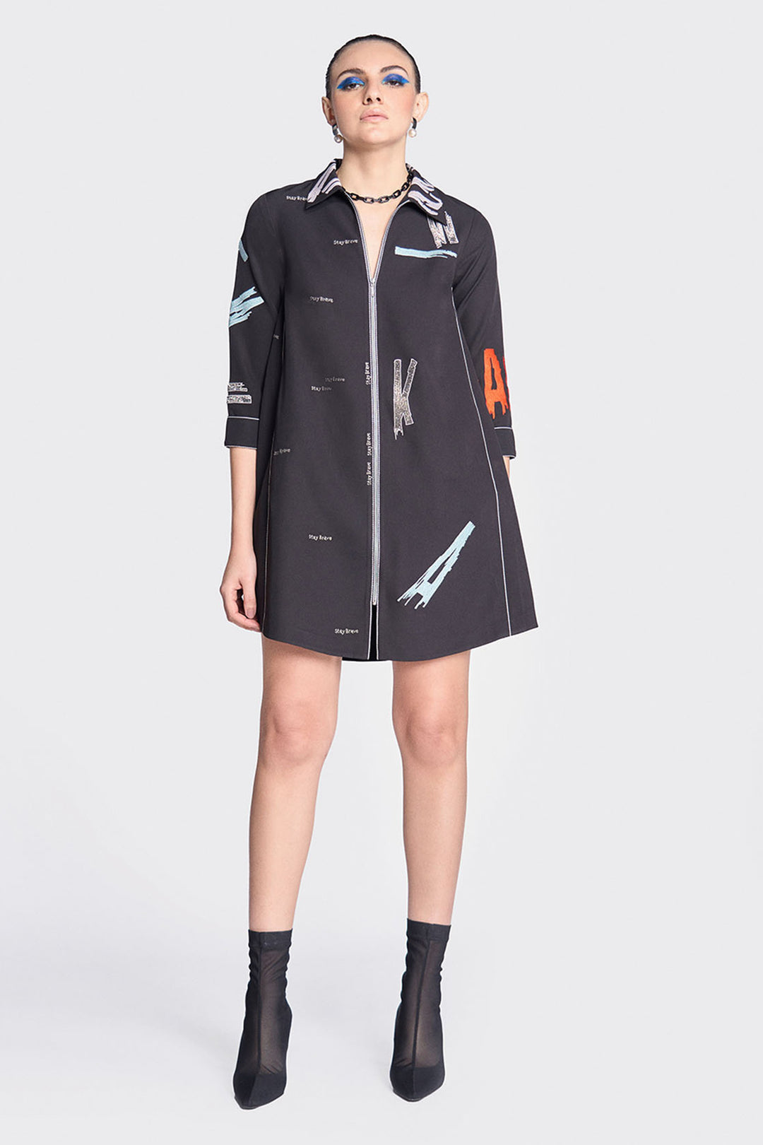 Bloom Side Triangle Shirt Dress