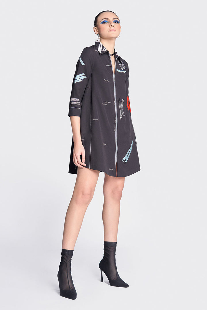 Bloom Side Triangle Shirt Dress