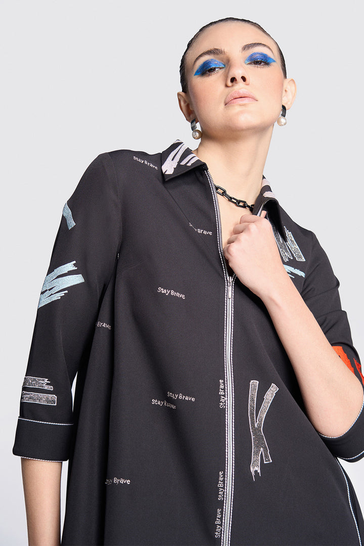 Bloom Side Triangle Shirt Dress