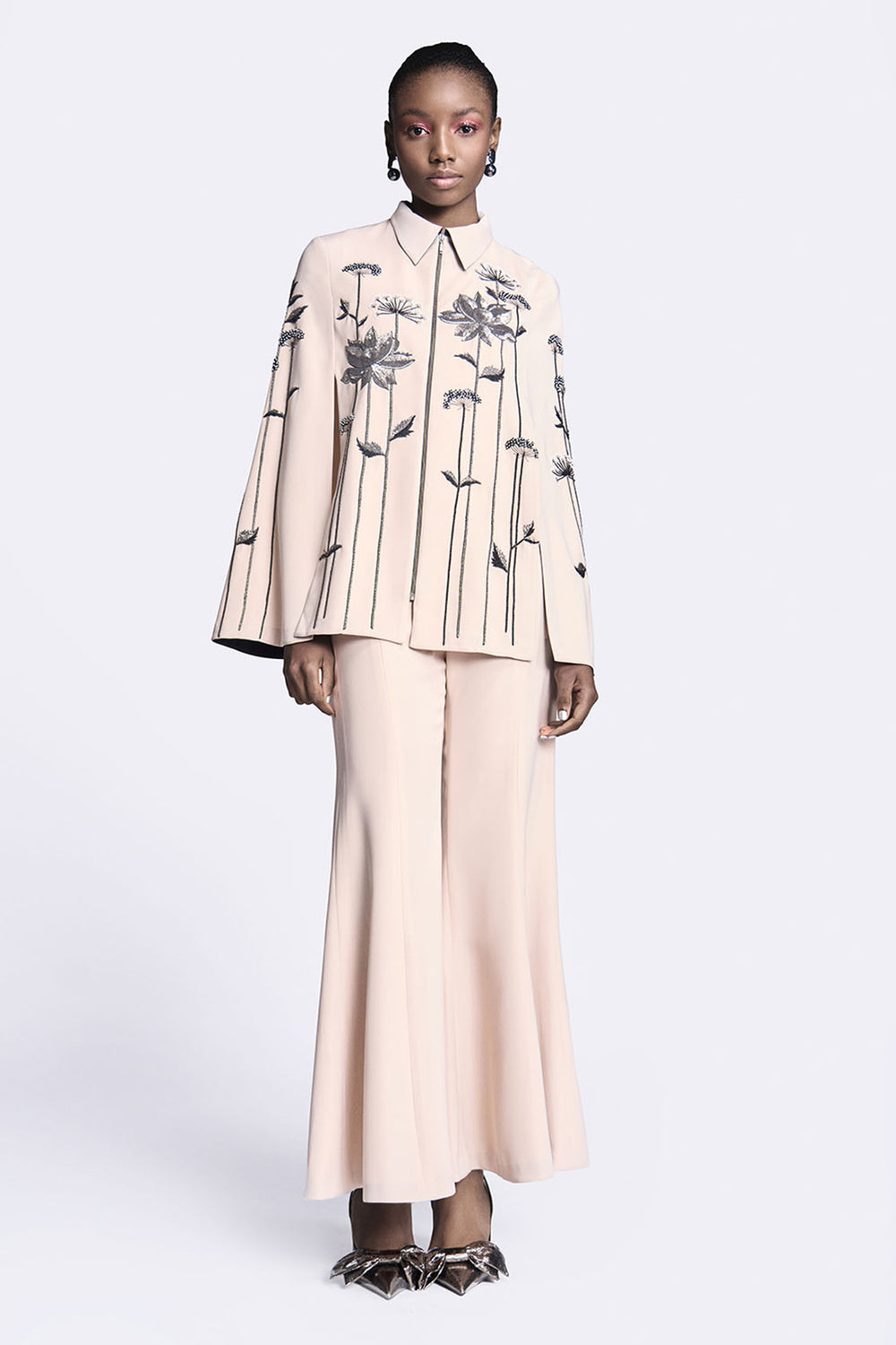 Bell Bottom Pants of"(Metallic Lotus Cape)"
