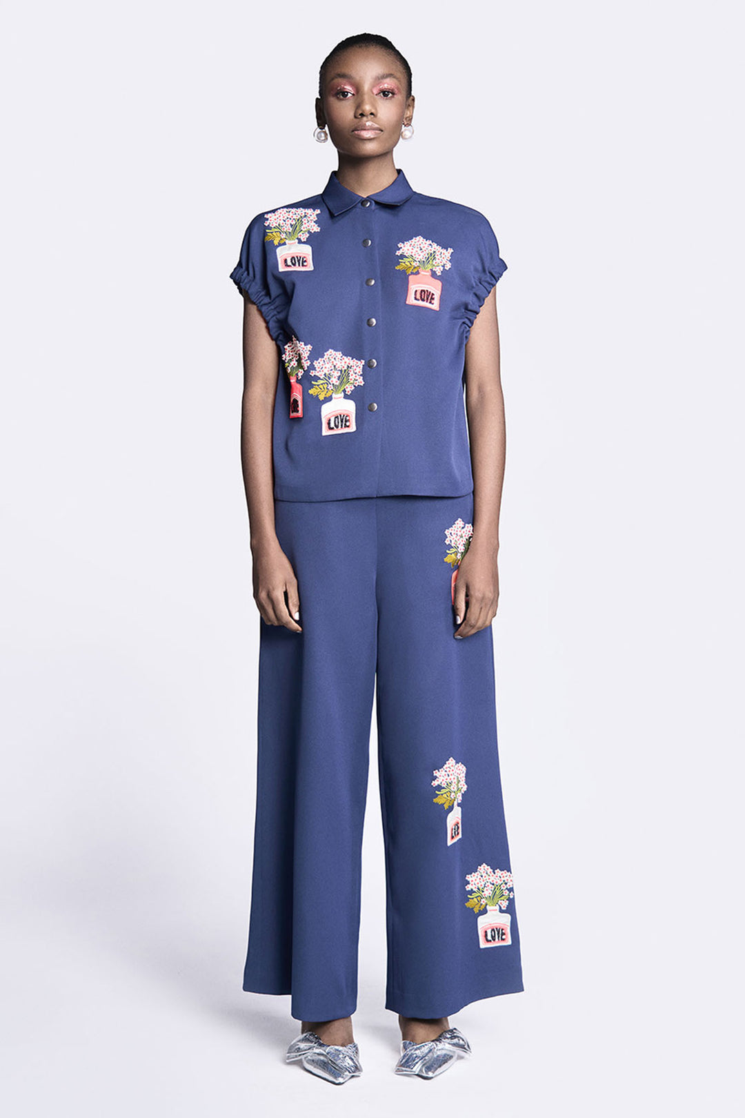 Flared Pants of "(Inkpot Elasticated Top)"