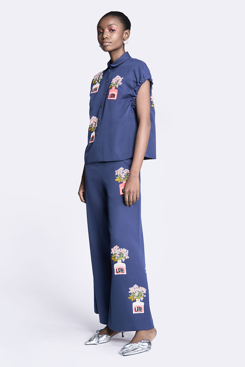 Flared Pants of "(Inkpot Elasticated Top)"