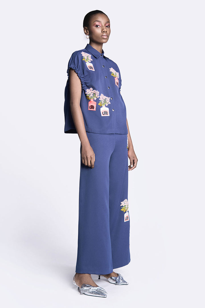 Flared Pants of "(Inkpot Elasticated Top)"