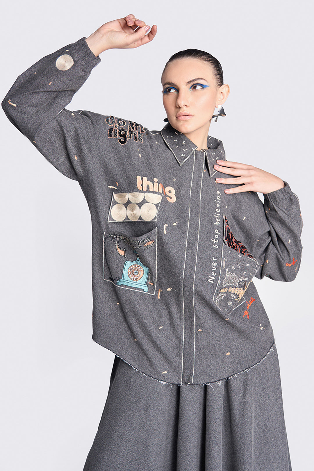 Telephone, Circles and Crab Oversized Jacket
