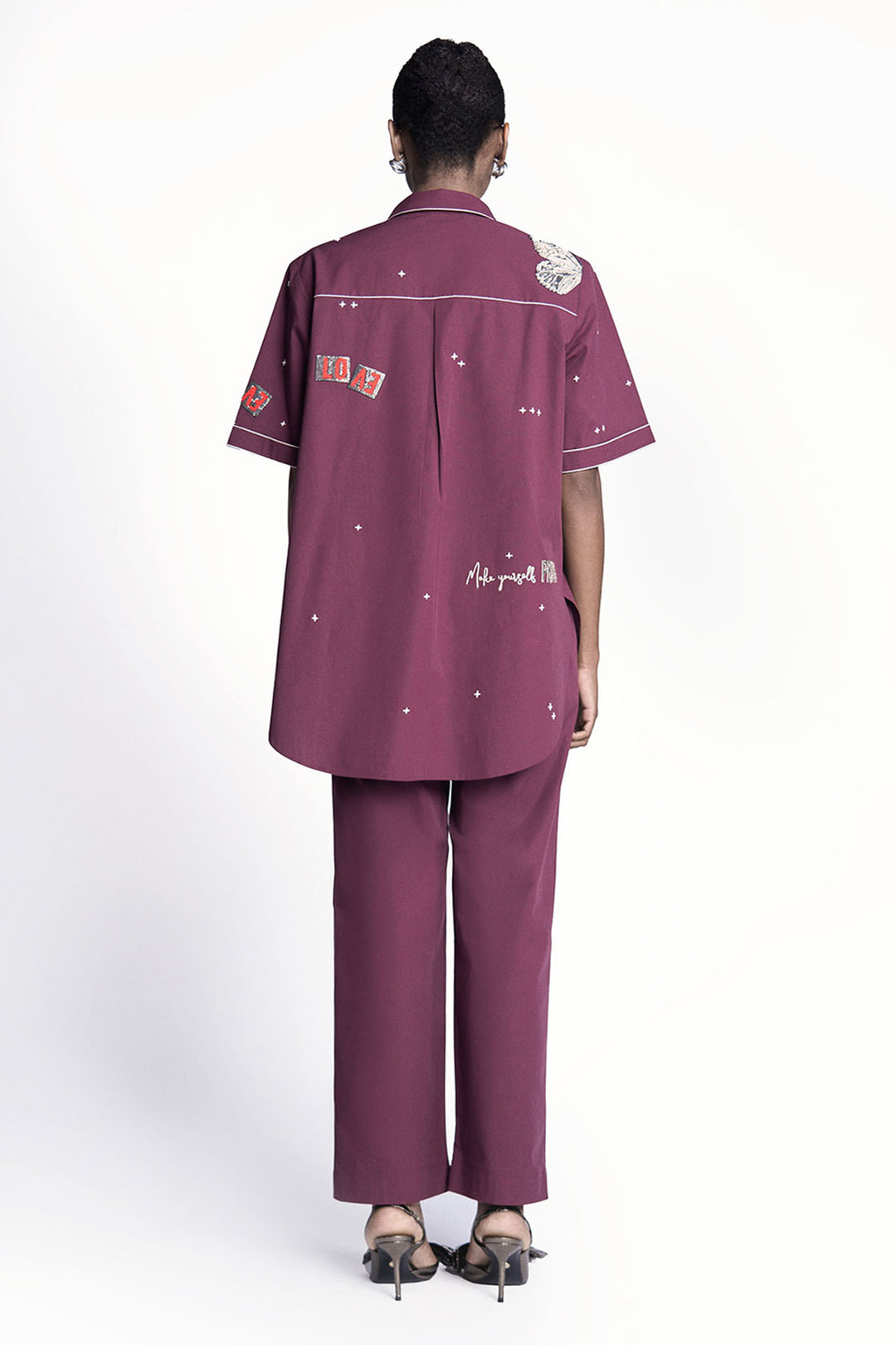 Butterfly Stamp High Low Shirt