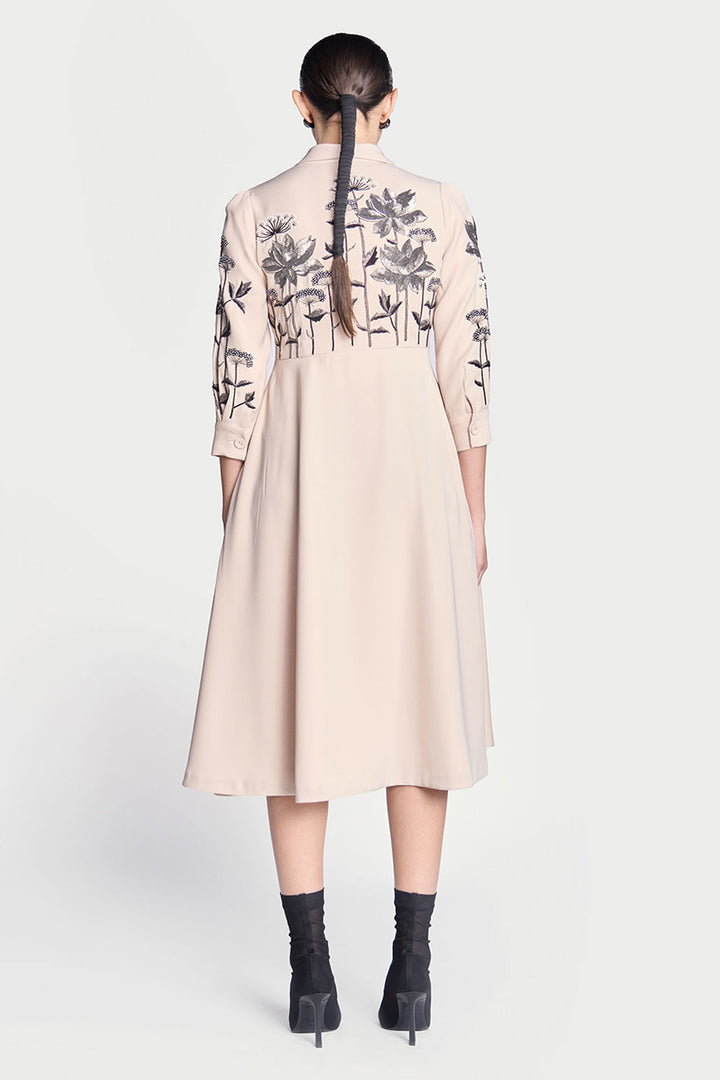 Metallic Lotus Wrap Dress
