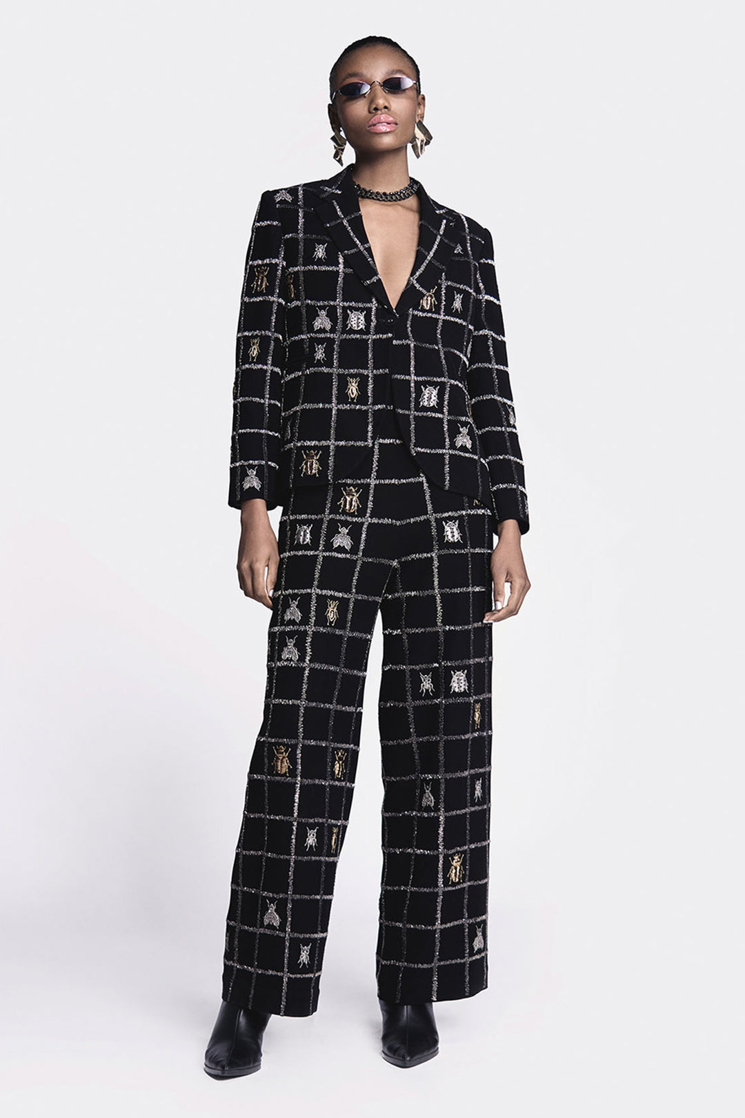 Insect Blazer With Straight Pants