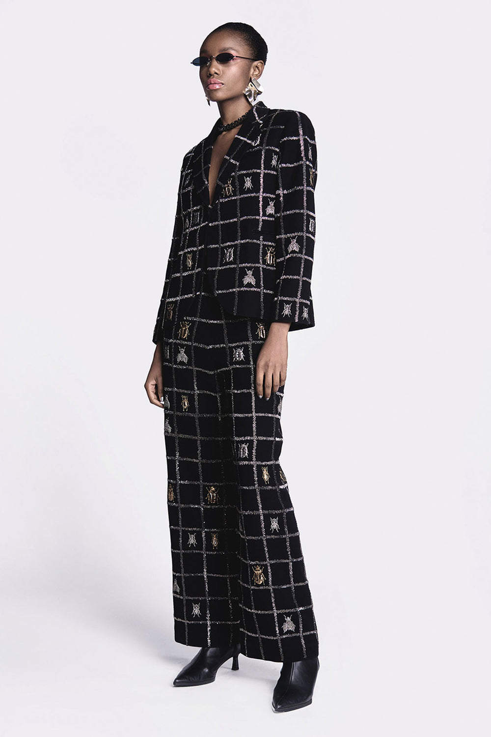 Insect Blazer With Straight Pants