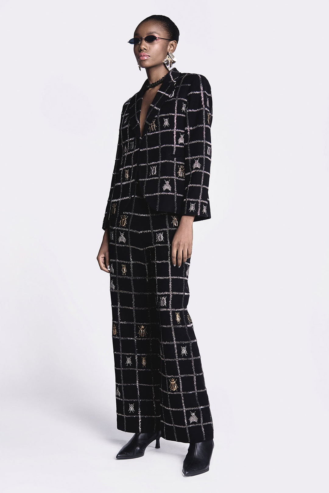 Insect Blazer With Straight Pants