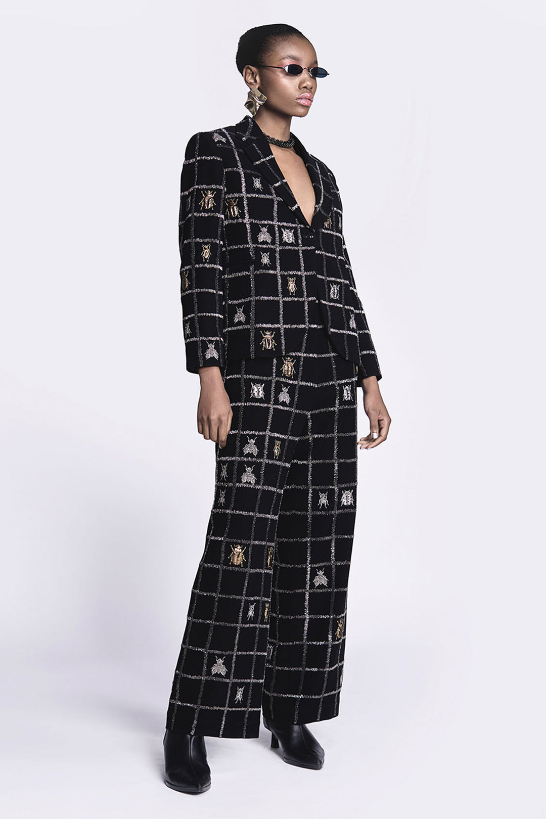 Insect Blazer With Straight Pants