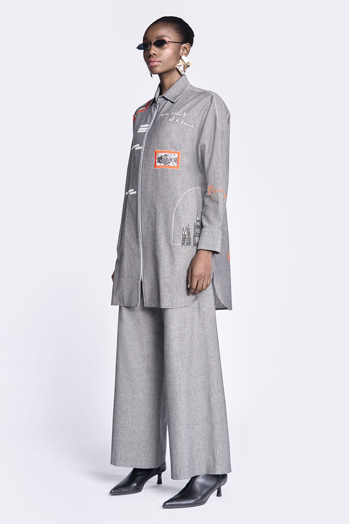 Flared Pants of (Fish Patch Overshirt)