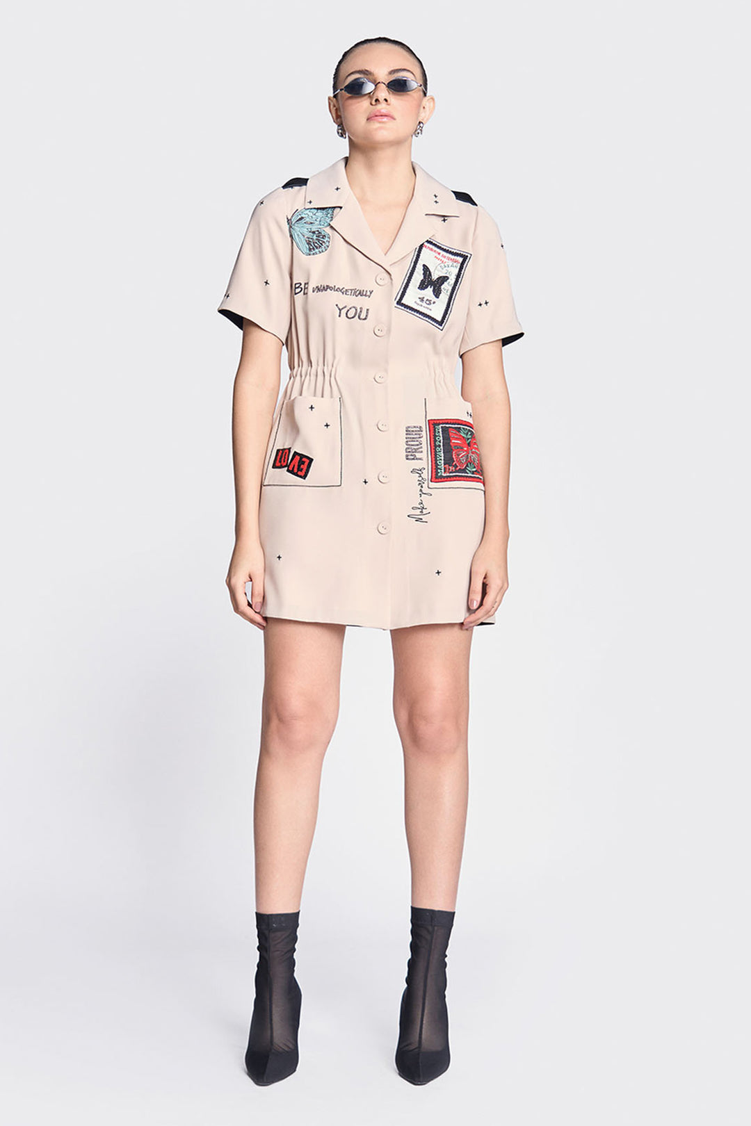 Butterfly Stamp Summer Coat Dress