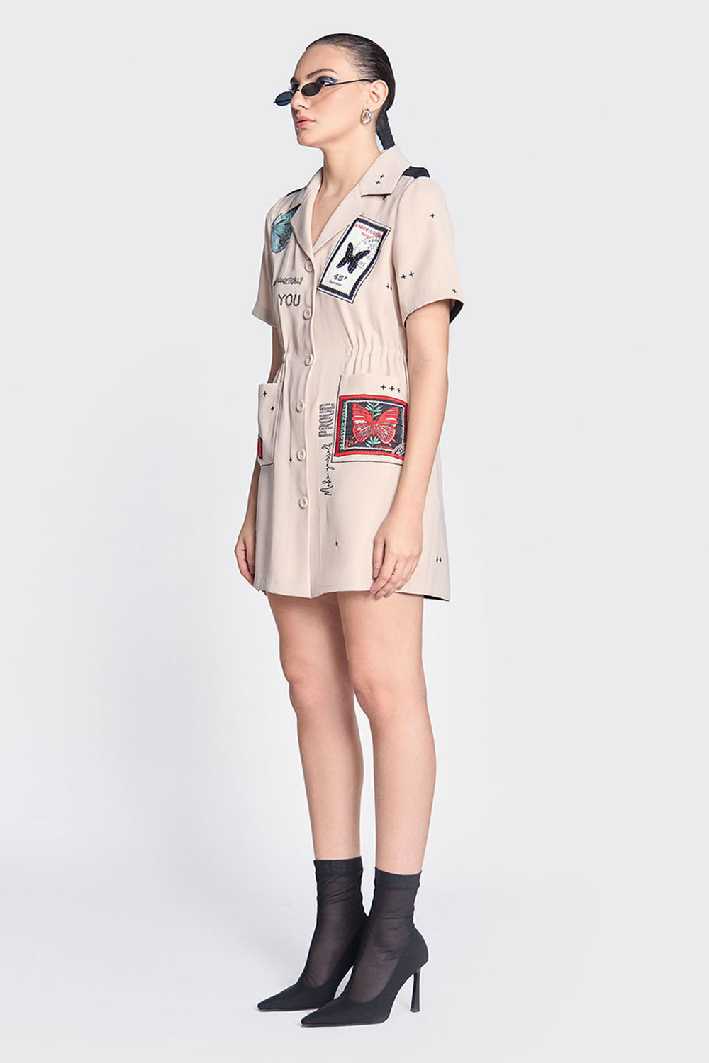 Butterfly Stamp Summer Coat Dress