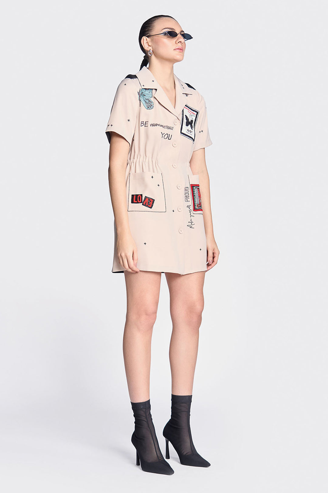 Butterfly Stamp Summer Coat Dress