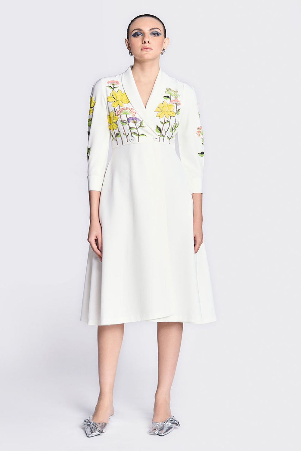 Colourful Lotus Wrap Dress