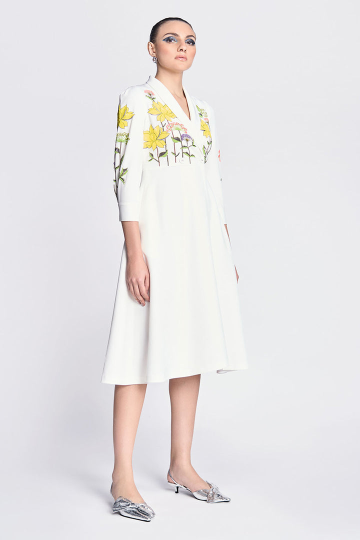 Colourful Lotus Wrap Dress