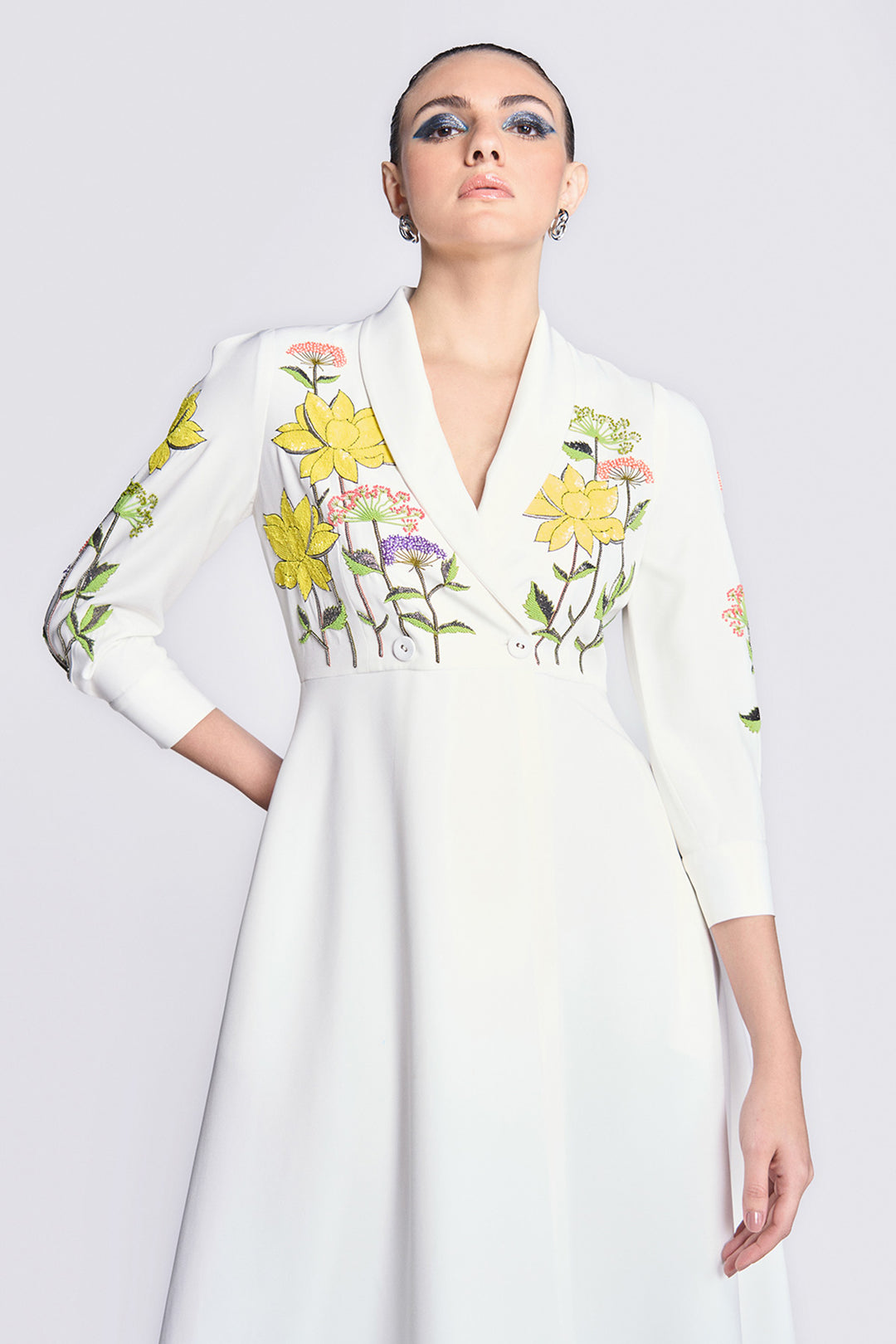Colourful Lotus Wrap Dress